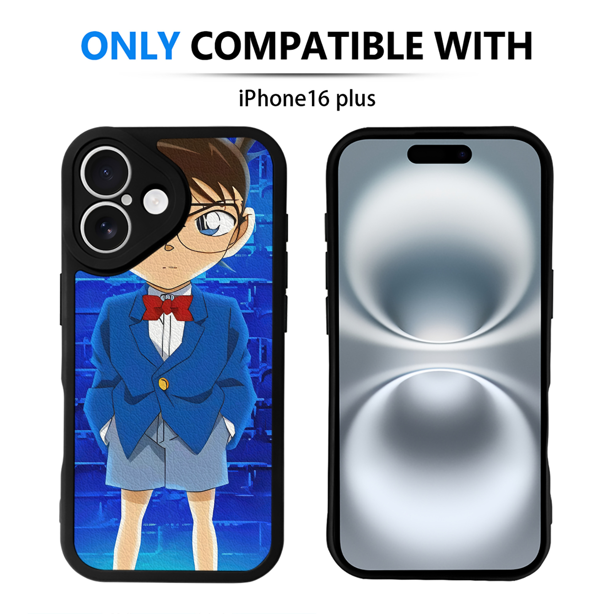 （画像用） 名探偵コナン Detective Conan 【iPhone 16シリーズ対応】シリコンスマホケース（レザー調） 材質：シリコン